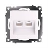 Розетка компьютерная 2-местная RJ-45 (механизм) STEKKER GLS00-7109-01 , серия Катрин, белый - фото 90037