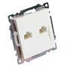 Розетка компьютерная 2-местная RJ-45 (механизм) STEKKER GLS00-7109-01 , серия Катрин, белый - фото 90038