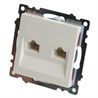 Розетка компьютерная 2-местная RJ-45 (механизм) STEKKER GLS00-7109-01 , серия Катрин, белый - фото 90039