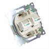 Розетка компьютерная 2-местная RJ-45 (механизм) STEKKER GLS00-7109-08, серия Катрин, золото - фото 90055
