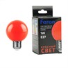 Лампа светодиодная Feron LB-37 Шарик E27 1W 230V Красный - фото 91144
