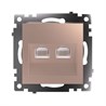 Розетка компьютерная 2-местная RJ-45 (механизм) STEKKER GLS00-7109-02, серия Катрин, шампань - фото 91537