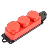 Розетка переносная 3-местная c/з STEKKER, RST16-23-44-3 (РП 16-334), 250В, 16А, IP44, красный - фото 92359