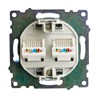 Розетка компьютерная 2-местная RJ-45 (механизм) STEKKER GLS00-7109-06 , серия Катрин, графит - фото 92525
