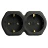 Разветвитель сетевой 2-местный с/з STEKKER ADP16-12-21, 250V,16A, ABS огнеустойчивый пластик, черный - фото 92745