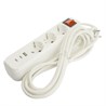 Удлинитель 3-местный с/з с выключ. STEKKER HM071-31-05 3x1мм2, 5м, 250В, 16А, 1USB+2C, 2.4A, сер Home, белый - фото 95078