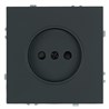 Розетка 1-местная с з/ш, б/з (механизм), СЗК, STEKKER, 250В, 16А, серия Эмили, RST16-5109-05ZK, черный уголь, soft touch - фото 96458
