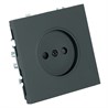 Розетка 1-местная с з/ш, б/з (механизм), СЗК, STEKKER, 250В, 16А, серия Эмили, RST16-5109-05ZK, черный уголь, soft touch - фото 96459