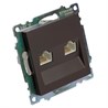 Розетка компьютерная 2-местная RJ-45 (механизм) STEKKER GLS00-7109-04, серия Катрин, шоколад - фото 96557