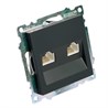 Розетка компьютерная 2-местная RJ-45 (механизм) ,STEKKER ,GLS00-7109-05, серия Катрин, черный - фото 96568