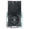 Розетка 1-местная с/з с крышкой (механизм), STEKKER GLS16-7112-05, 250В, 16А с защитной шторкой, серия Катрин, черный - фото 98232
