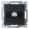 Розетка компьютерная 1-местная RJ-45 (механизм), STEKKER GLS00-7107-05, серия Катрин, черный - фото 98238