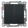 Переключатель 2-клавишный (механизм), STEKKER GLS10-7107-05, 250V, 10А, серия Катрин, черный - фото 98250