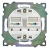 Розетка компьютерная 2-местная RJ-45 (механизм) STEKKER GLS00-7109-01 , серия Катрин, белый - фото 98272