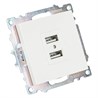 Розетка USB 2-местная (механизм), STEKKER GLS10-7115-01, 250B, 2,1А, серия Катрин, белый - фото 98432