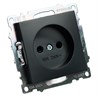 Розетка 1-местная б/з (механизм), STEKKER GLS10-7109-05, 250V, 10А с защитной шторкой, серия Катрин, черный - фото 98450