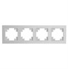 Рамка 4-местная, стекло, STEKKER, GFR00-7004-01, серия Катрин, белый матовый - фото 98768