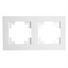 Рамка 2-местная, стекло, STEKKER ,GFR00-7002-01М, серия Катрин, белый матовый - фото 98786