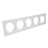 Рамка 5-местная, стекло, STEKKER, GFR00-7005-01М, серия Катрин, белый матовый - фото 98857