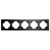 Рамка 5-местная, металл, STEKKER, MFR00-7005-05, серия Катрин, черный - фото 98886