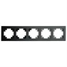 Рамка 5-местная, стекло, STEKKER, GFR00-7005-05М,серия Катрин, черный матовый - фото 98916