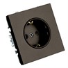 Розетка 1-местная с защитной шторкой с/з (механизм), STEKKER, 250В, 16А, серия Эмили, RST16-5110-09, антрацит, soft touch - фото 99108