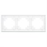 Рамка 3-местная, стекло, STEKKER, GFR00-7003-01, серия Катрин, белый - фото 99199