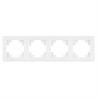 Рамка 4-местная, стекло, STEKKER, GFR00-7004-01, серия Катрин, белый - фото 99203