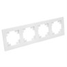 Рамка 4-местная, стекло, STEKKER, GFR00-7004-01, серия Катрин, белый - фото 99204
