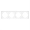 Рамка 4-местная, стекло, STEKKER, GFR00-7004-01, серия Катрин, белый - фото 99205