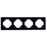 Рамка 4-местная, стекло, STEKKER GFR00-7004-05, серия Катрин, черный - фото 99248