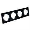Рамка 4-местная, стекло, STEKKER GFR00-7004-05, серия Катрин, черный - фото 99249
