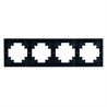 Рамка 4-местная, стекло, STEKKER GFR00-7004-05, серия Катрин, черный - фото 99250