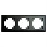 Рамка STEKKER, PFR00-7003-05 3-местная, серия Катрин, черный - фото 99413