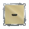 Розетка HDMI 2.1, Type A (механизм), STEKKER, GLS00-7118-08, серия Катрин, золото - фото 99707