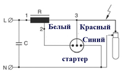 Схема подключения металлогалогенной лампы